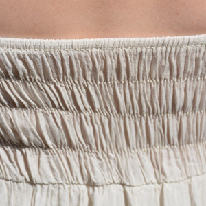 Rochie de culoare crem, model lung, cu broderie lucrata manual - Img 7