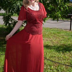 Rochie de culoare marsala, model elegant de ocazii, masuri mari - Img 4
