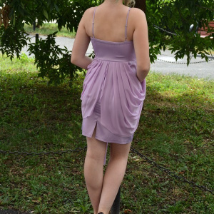 Rochie de ocazie aparte, cu un design modern, de culoare mov - Img 5