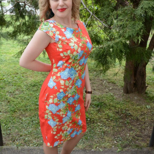 Rochie de primavara-vara, cu flori multicolore si croi drept - Img 2