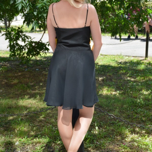 Rochie de seara eleganta, neagra cu insertii galbene deosebite - Img 4
