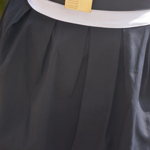 Rochie de vara cu aspect evazat, bleumarin-alb, cu bretele subtiri - Img 5