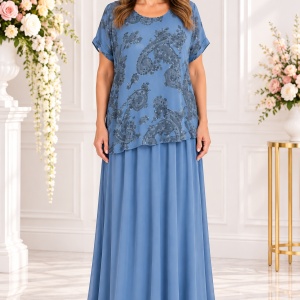 Rochie de vara culoare de bleumarin cu imprimeu gri