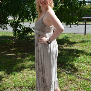 Rochie de vara lunga, cu broderie deosebita, in culoare maro - Img 3