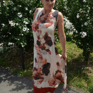 Rochie de zi cu imprimeu floral de culoare multicolora - Img 4