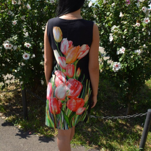 Rochie de zi cu imprimeu multicolor - Img 6