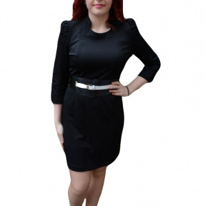 Rochie de zi scurta, de culoare neagra, prevazuta cu decolteu mic - Img 1