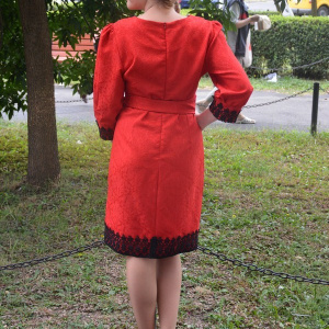 Rochie deosebita de culoare rosie, model elegant, masura mare - Img 6
