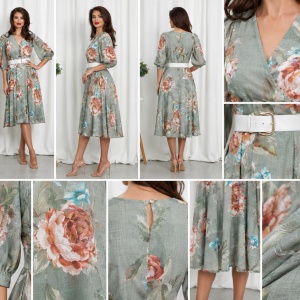 Rochie Dida Kaki Floral - Img 4