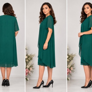Rochie eleganta Caroline din voal ,nuanta de verde - Img 3
