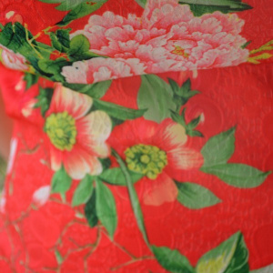 Rochie eleganta cu imprimeu floral realist si model in tesatura - Img 6