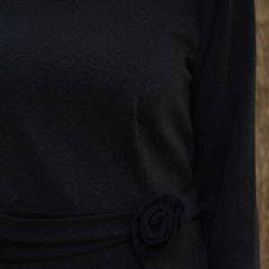 Rochie eleganta, de culoare neagra, cu maneca lunga - Img 2