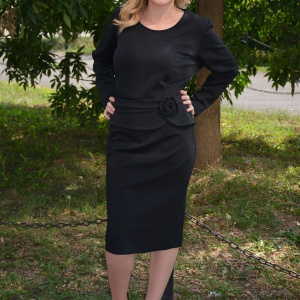 Rochie eleganta, de culoare neagra, cu maneca lunga - Img 4