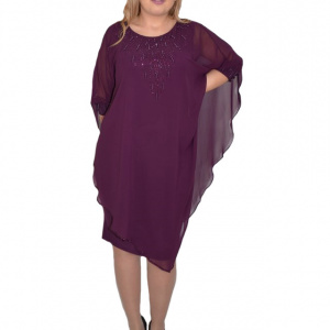 Rochie eleganta Emersyn cu aplicatii rafinate,nuanta de mov - Img 1