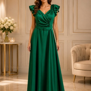 Rochie eleganta Ermine, nuanra de verde