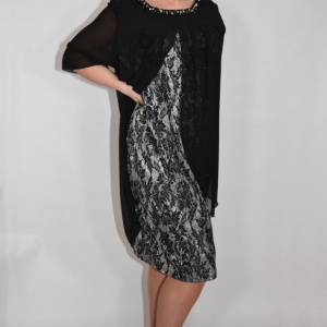 Rochie eleganta Kayla cu aplicatii de margele,nuanta de negru - Img 7