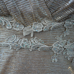 Rochie eleganta Medelyn,aplicatii de dantela,nuanta de auriu - Img 2
