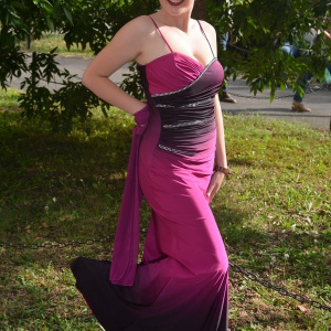 Rochie fermecatoare de gala, lungime maxi, mulata, pe roz-ciclam - Img 6