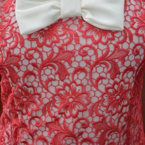 Rochie Michaela din dantela ,nuanta alb-roz - Img 5