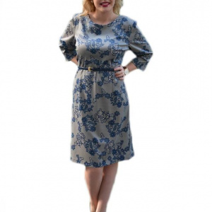 Rochie moderna, de culoare bleumarin, cu o curea - Img 1