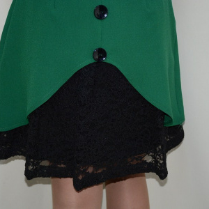 Rochie moderna, nuanta de verde, dantela aplicata la spate - Img 5