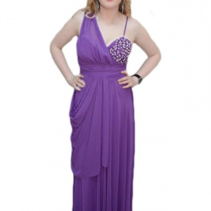 Rochie rafinata cu aspect de stil grecesc, culoare mov deschis - Img 1