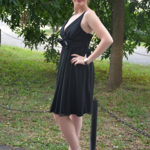 Rochie rafinata neagra, ideala pentru ocazii speciale, model simplu - Img 3