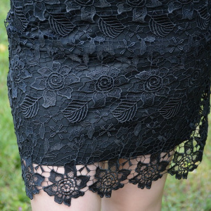 Rochie scurta de seara din tul si dantela, de culoare neagra - Img 7