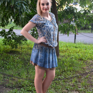 Rochie scurta de zi, din voal, imprimeu animal-print - Img 3