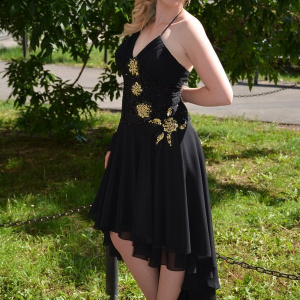 Rochie spectaculoasa , neagra cu paiete aurii - Img 3