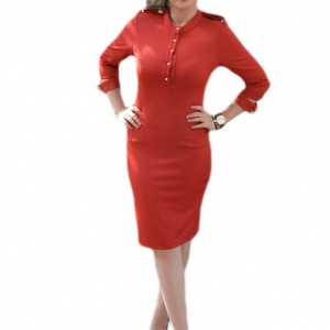 Rochie tinereasca, moderna, de culoare rosie, cu decupaje - Img 1
