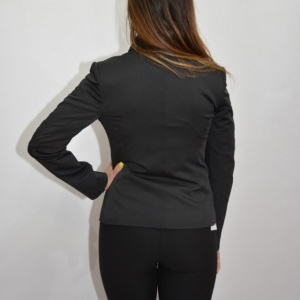 Sacou de culoare neagra cu maneca lunga si usor cambrata in talie - Img 6