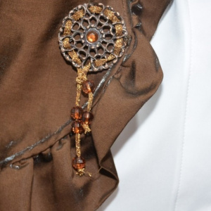 Sacou feminin, rafinat, material lucios, aspect diferit, pe maro - Img 7