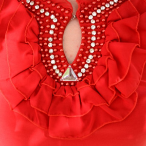 Top fashion de primavara-vara din material elastic, nuanta rosie - Img 7