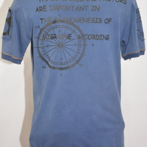 Tricou barbatesc bleumarin, model casual, cu design simplist - Img 4