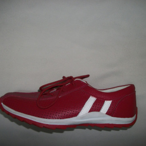 Adidas sport, modern, perforat, din piele naturala de culoare rosie - Img 2