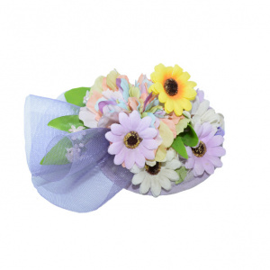 Agraf tip palarie ,model elegant cu flori,multicolor - Img 2