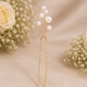 Agrafe de Păr Aurii cu Perle Albe – 2 Modele Elegante - Img 3