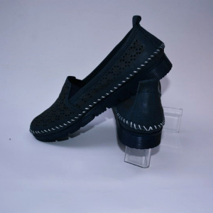Balerin casual cu perforatii,nuanta de bleumarin - Img 4
