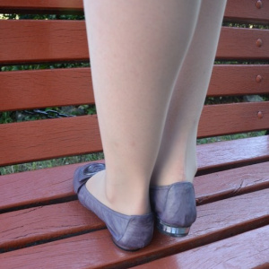 Balerin mov din piele, fixare cu insertie de elastic jur-imprejur - Img 5