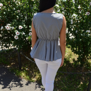 Bluza casual, cu dungi fine negru-alb - Img 6