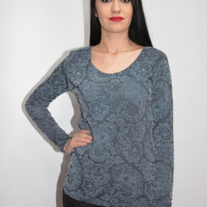 Bluza cu imprimeu digital natural in nuanta de gri - Img 4