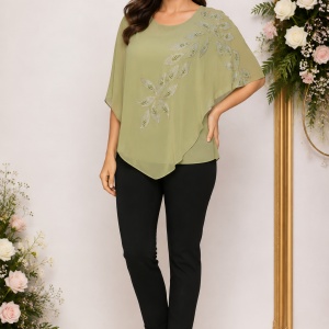 Bluza eleganta cu aplicatii deosebite Dakota,nuanta de kaki
