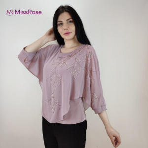 Bluza eleganta cu aplicatii deosebite Dakota,nuanta de roz - Img 1