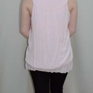 Bluza fara maneci, de culoare roz pudra, cu design brodat - Img 5