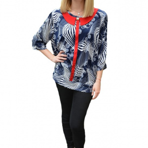 Bluza Zoe eleganat cu model rafinat,nuanata de bleumarin - Img 1