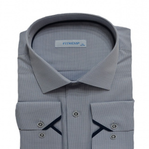 Camasa barbateasca casual, model modern ,dunga neagra la buzunare,nuanta de albastru - Img 1