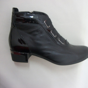 Cizma clasica, neagra, cu pandativ argintiu BO-2329-CL - Img 4
