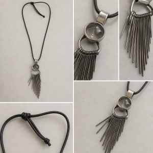 Colier damă multistrat cu lanț și mărgele decorative - Img 8