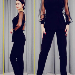 Compleu damă elegant 2 piese negru